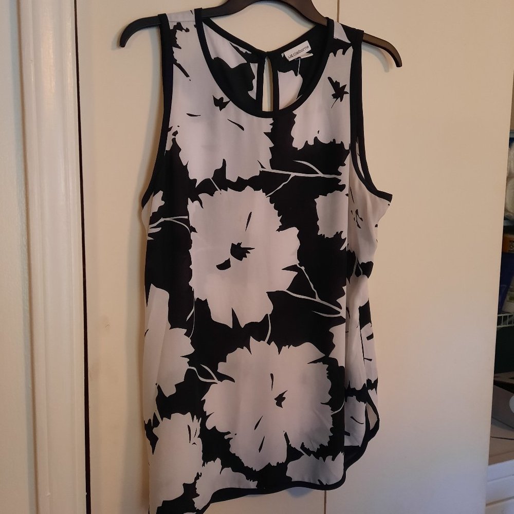 Sleeveless floral Liz Claiborne tunic womens top